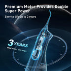 COSLUS Water Dental Flosser Teeth Pick C20(F5020E): Portable Cordless Oral Irrigator 300ML Rechargeable Travel Irrigation Cleaner IPX7 Waterproof Electric Flossing Machine for Teeth Cleaning