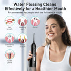 COSLUS Water Dental Flosser Teeth Pick C20(F5020E): Portable Cordless Oral Irrigator 300ML Rechargeable Travel Irrigation Cleaner IPX7 Waterproof Electric Flossing Machine for Teeth Cleaning