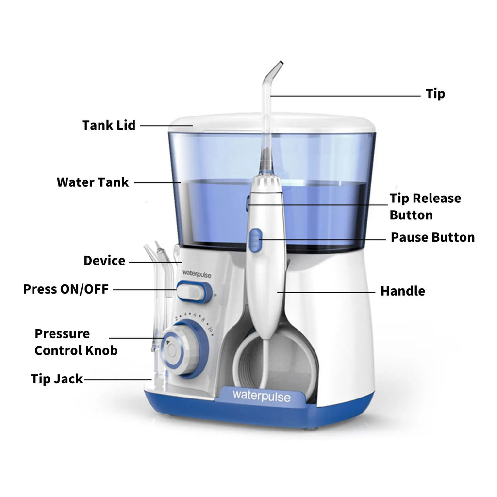 800ML Capacity Electric Water Flosser Oral Irrigator for Teeth Cleaning Water Dental Flosser Teeth with Interchangeable Nozzles