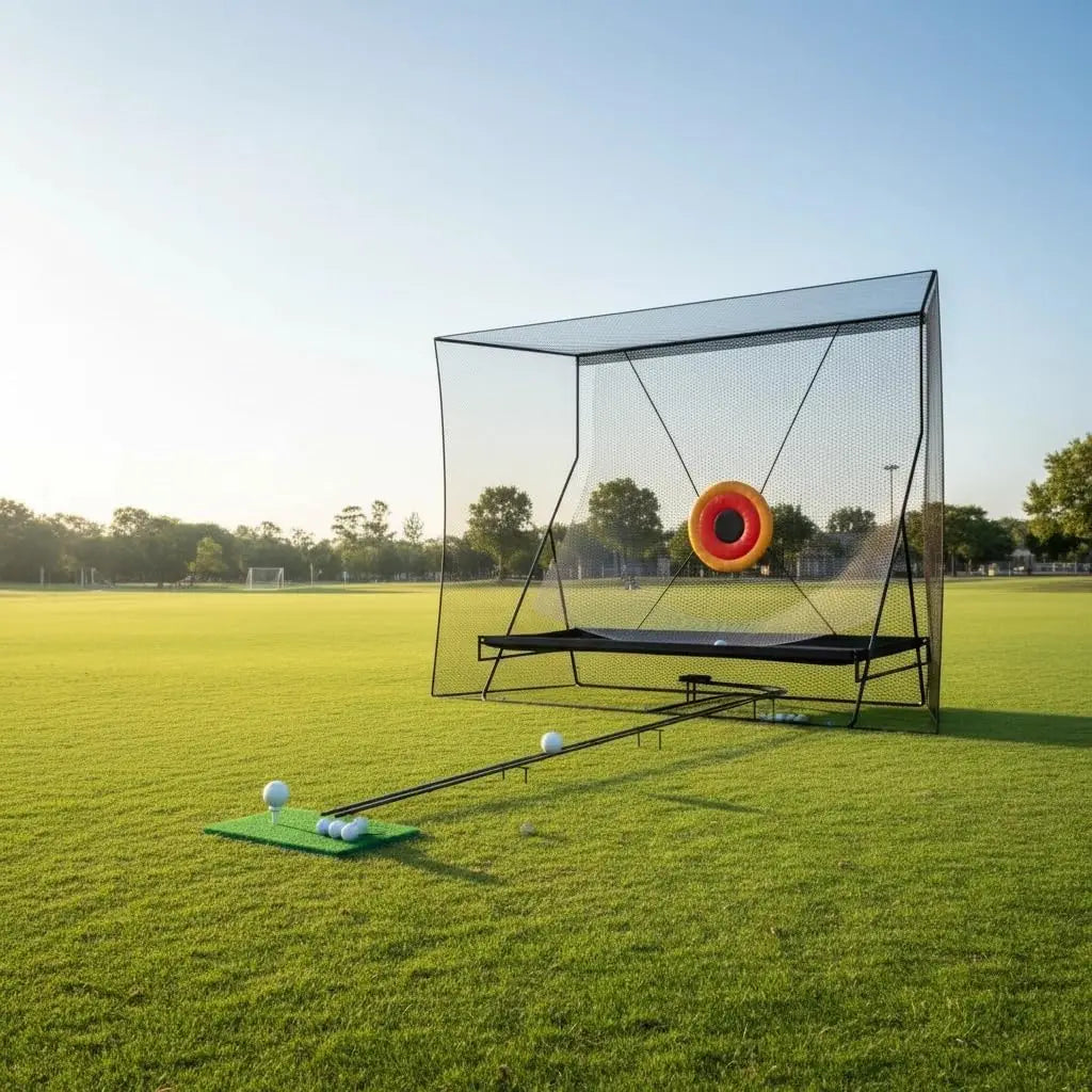 Golf Training Net With Ball Return And Ball Blanket, Large Golf Training Device With Carry Bag For Chipping and Swing, 305 x 244 cm Main image