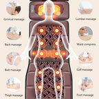 3D Electric Massage Mattress Adjustable Vibrating Heating Massager Cushion For Neck Back Foot Body Pain Stress Relief Body Relax