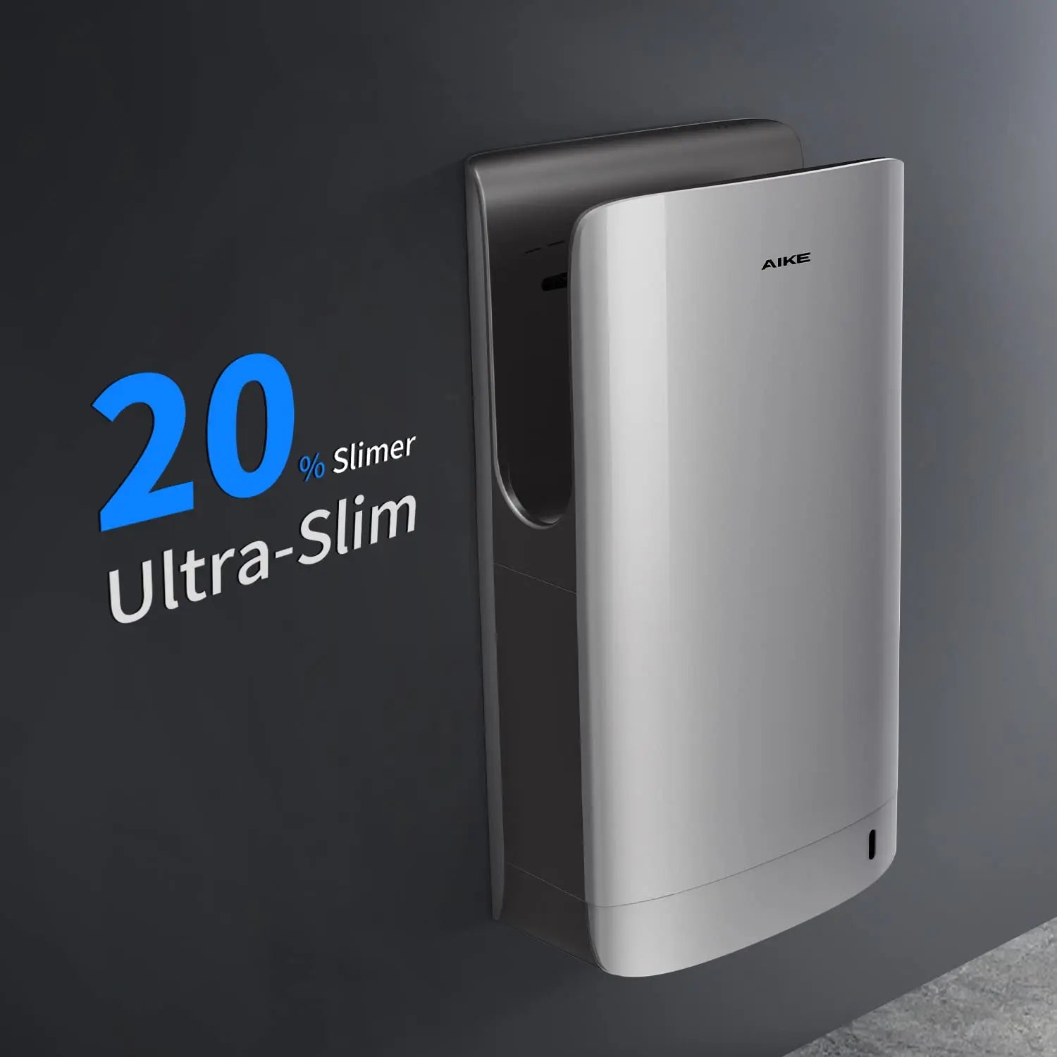AIKE Automatic Hand Dryer for Bathroom Jet Hand Dryer with HEPA Filtered Vertical Slim Compact High Speed Wall Dryers 1400-1750W Secondary image