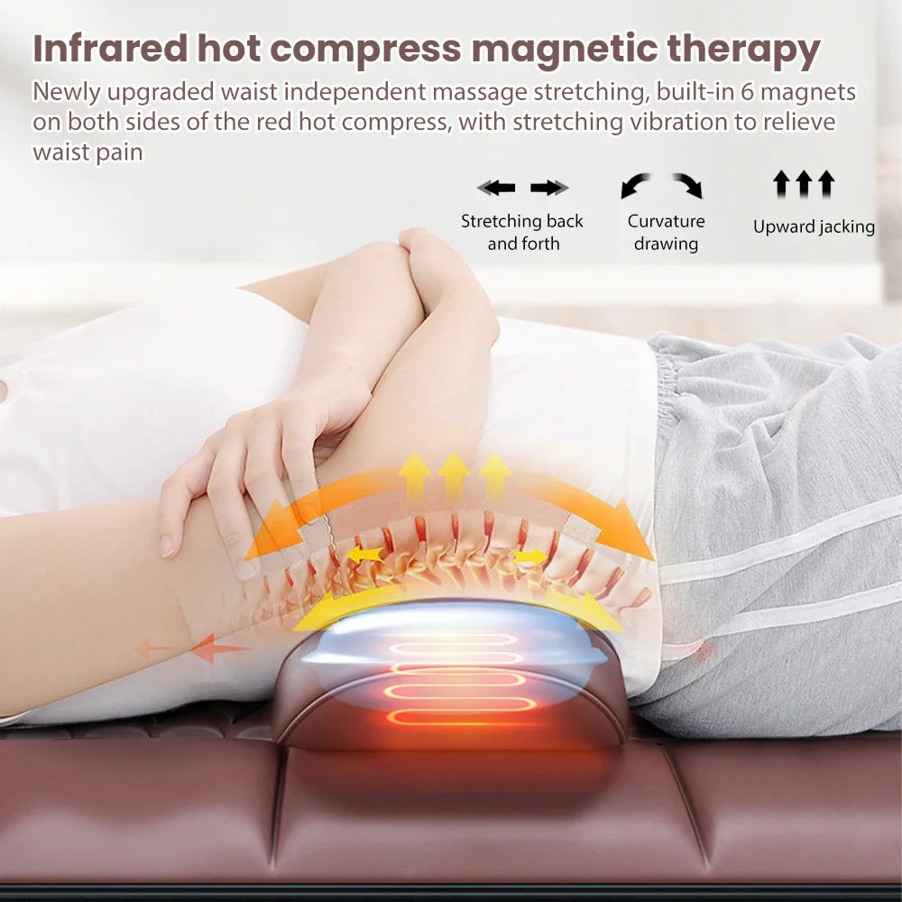 Multifunctional Lumbar Traction Massage Mattress Cushion Full Body Electric Shoulder Neck Waist Back Vibrations Massage Cushion