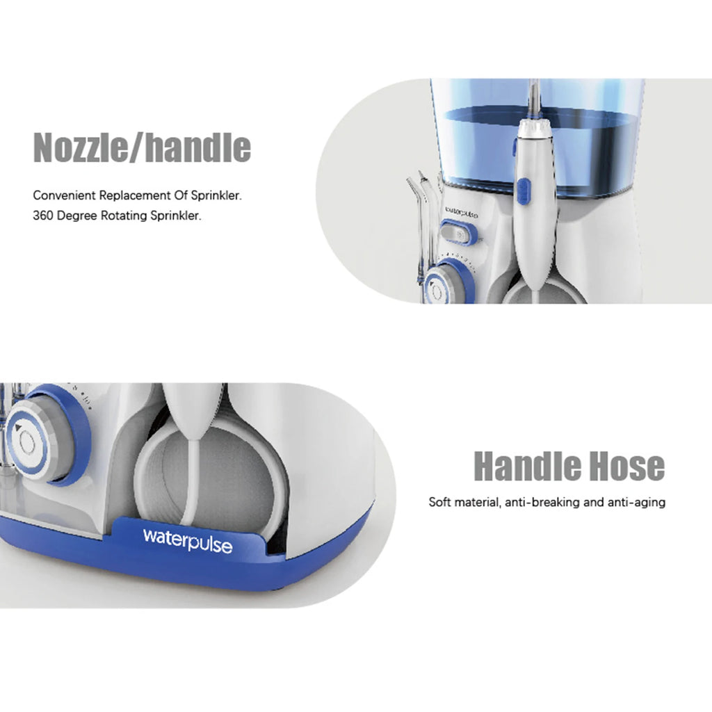800ML Capacity Electric Water Flosser Oral Irrigator for Teeth Cleaning Water Dental Flosser Teeth with Interchangeable Nozzles