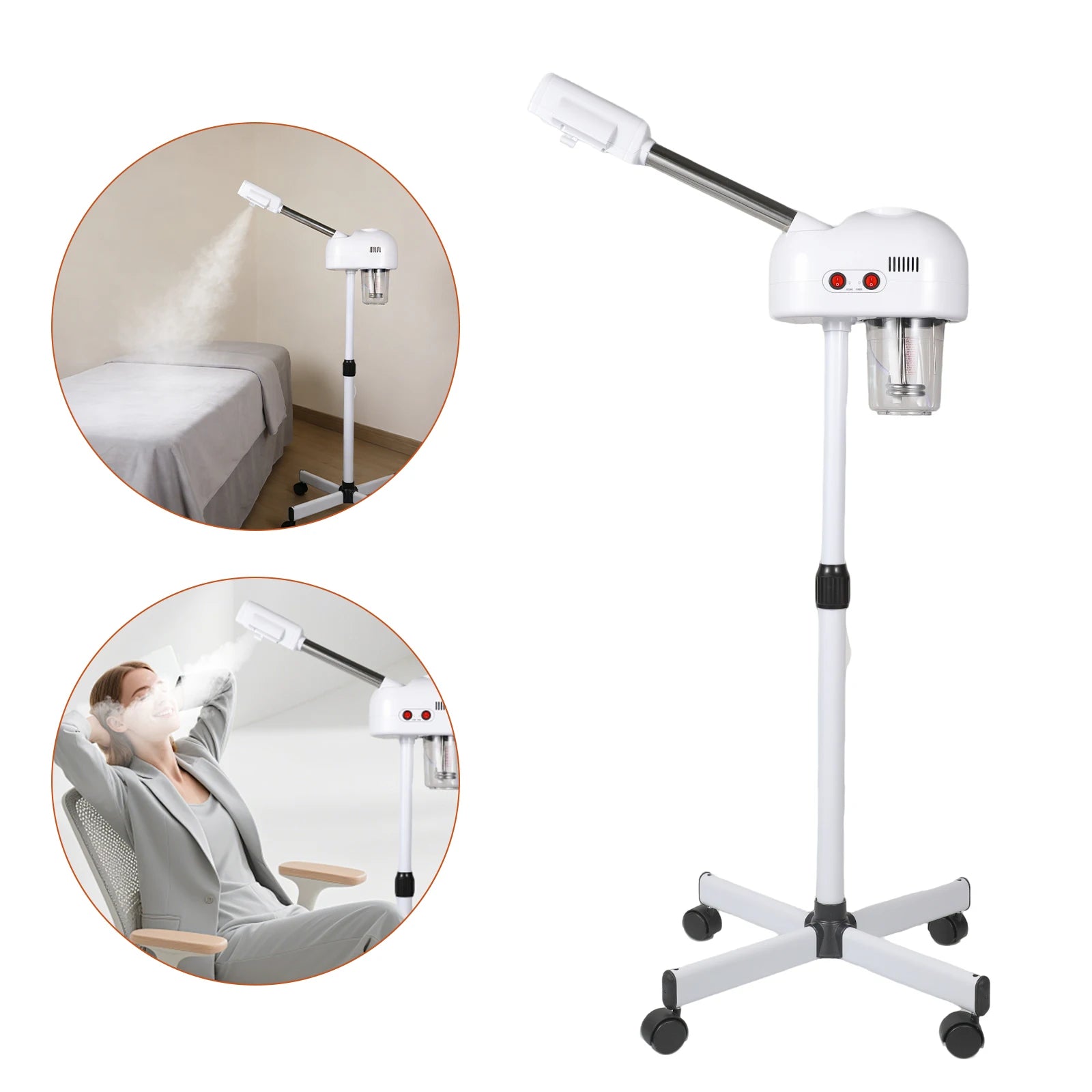700ml 800W  2-in-1 Ozone Facial Steamer Facial hydrating Device Dense Mist Quick Misting High Capacity Rotatable Nozzle for Salon Beauty Spa Main image