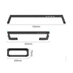 Aluminum RGB Monitor Stand Riser Bracket with 4 USB Ports Desk Organizer All-In-One Computer Laptop Height Stand Holder