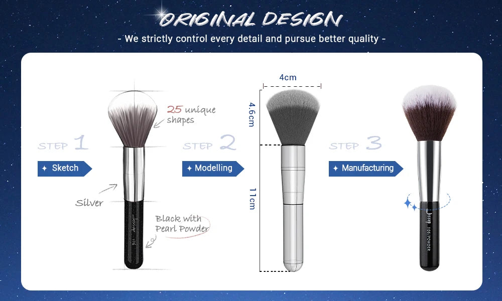 Jessup Makeup brushes 15- 25pcs Make up Brush set Professional Natural Synthetic Foundation Powder Contour Blending Eyeshadow