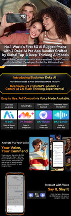 Blackview BL7000 AI 5G Rugged Phone Android 15, MTK 6300, 6.78" FHD+ 120Hz, 7500mAh/33W, Rugged Smartphone Dual SIM NFC/IP69K