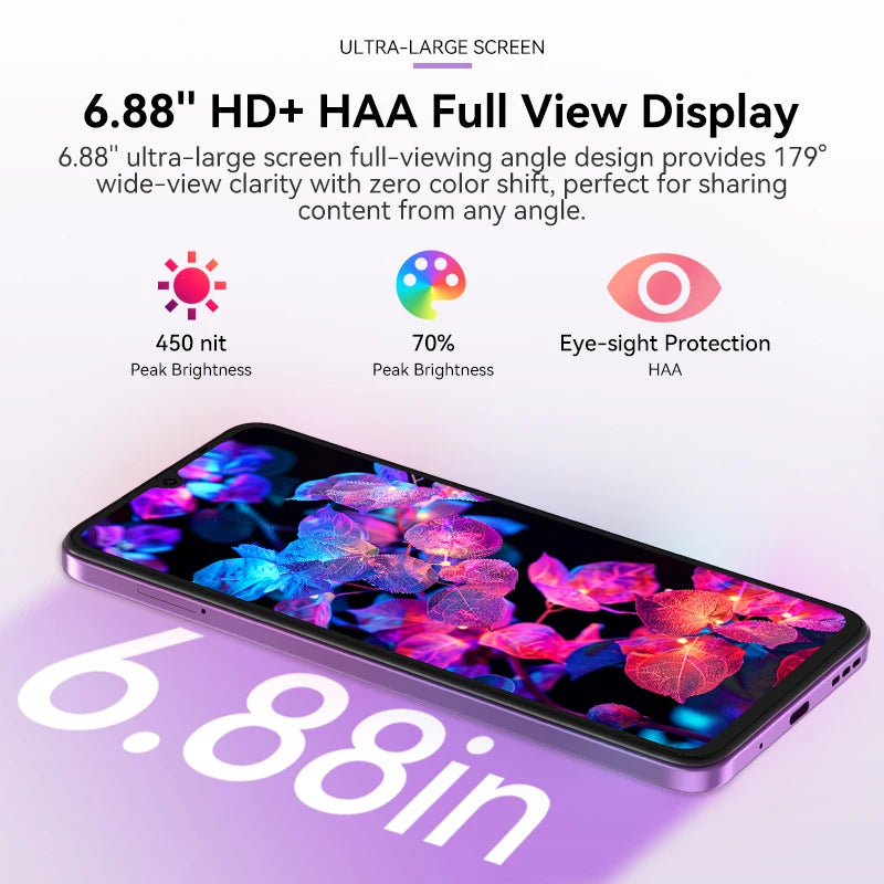 IIIF150 Action A5Pro Phone Android 15 Go Smartphone 12GB RAM 256GB ROM 6.8inch HD+ HAA Display Dual Screen Design 5100mAh Batter