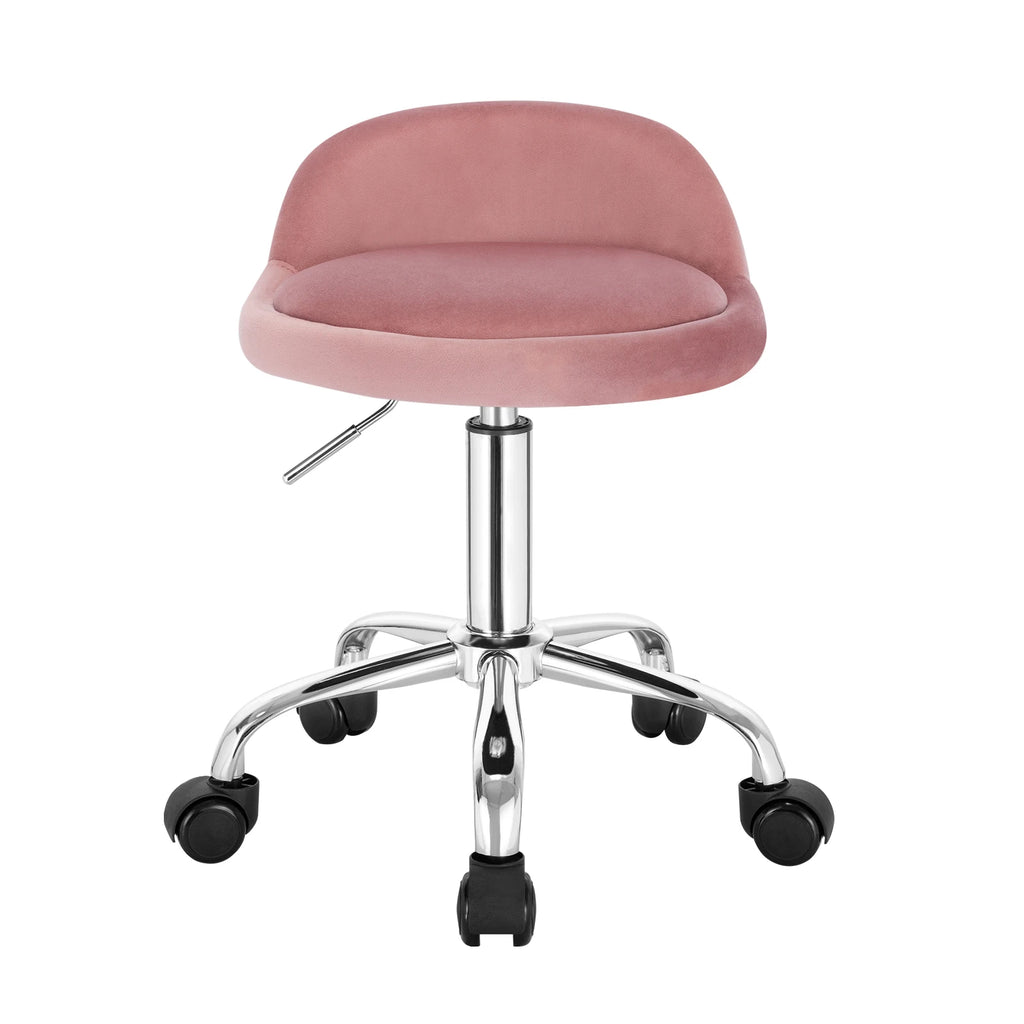 WOLTU Swivel Office Stool with Wheels Height Adjustable Computer Chair With Low Backrest Work  Roller Rocker Dressing Stool