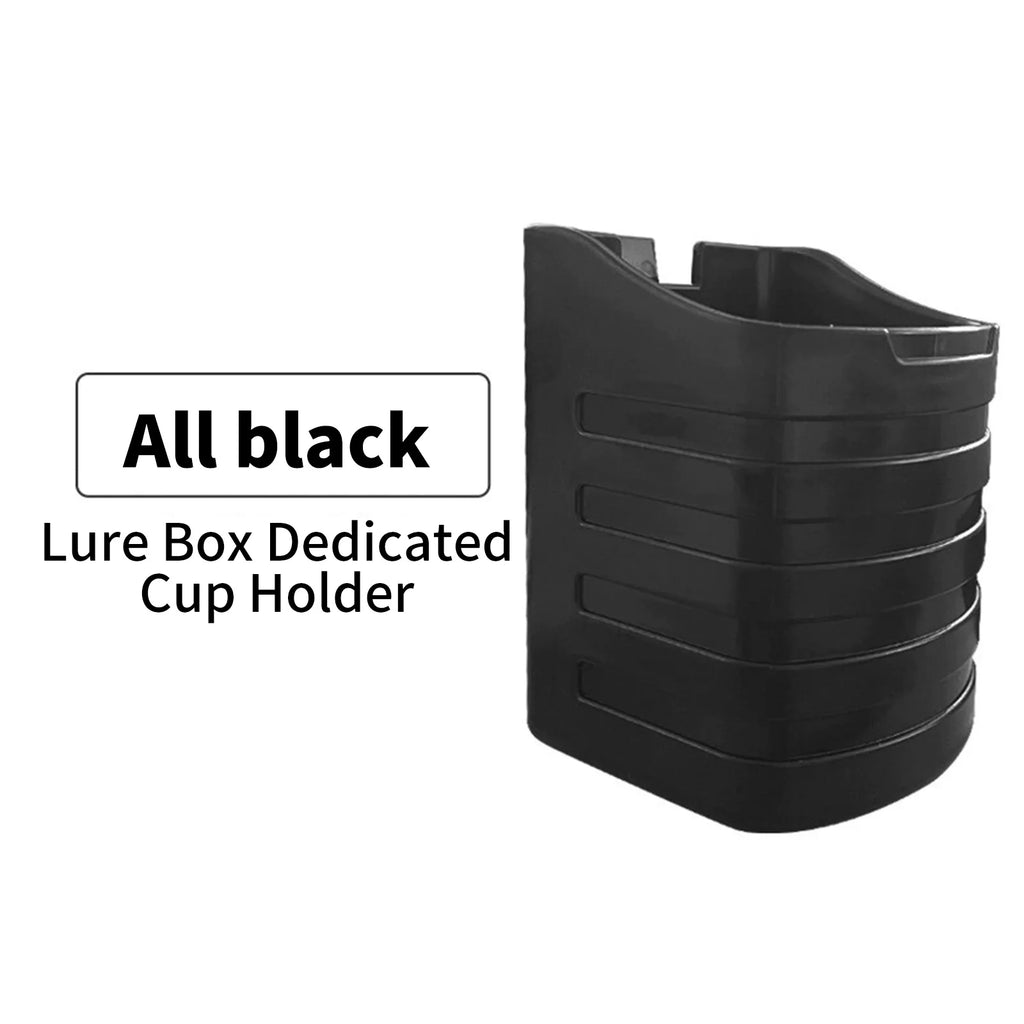 Double Layer Fishing Tackle Box Portable Waterproof Fishing Gear Storage Case with Adjustable Dividers, Rod Holders & Cup Holder