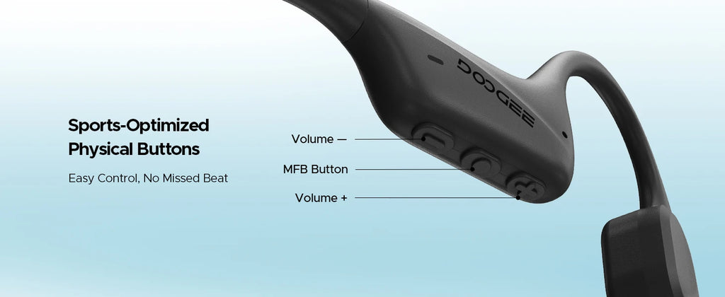 DOOGEE BoneBeat Swim Bone Conduction Headphones IP68 Waterproof Swimming Open Earphones Bluetooth 5.4 Wireless Headphone 7H Life