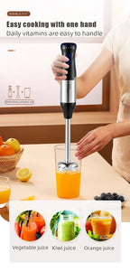1000W 4-in-1 Electric Hand Blender Immersion Mixer Stainless Steel Stick Food Processor Low Noise 36-45dB for Baby Food Soup Smoothie 220V
