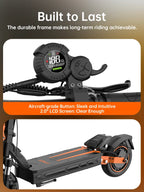 NFC Fynzo S11 Fold E-Scooter 1100W 15.6Ah 45km/h Max Speed Dual Suspension 10" Tubeless Tires 60km Range Front Suspension Fork