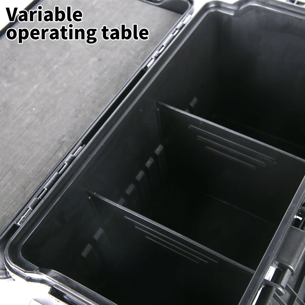Double Layer Fishing Tackle Box Portable Waterproof Fishing Gear Storage Case with Adjustable Dividers, Rod Holders & Cup Holder
