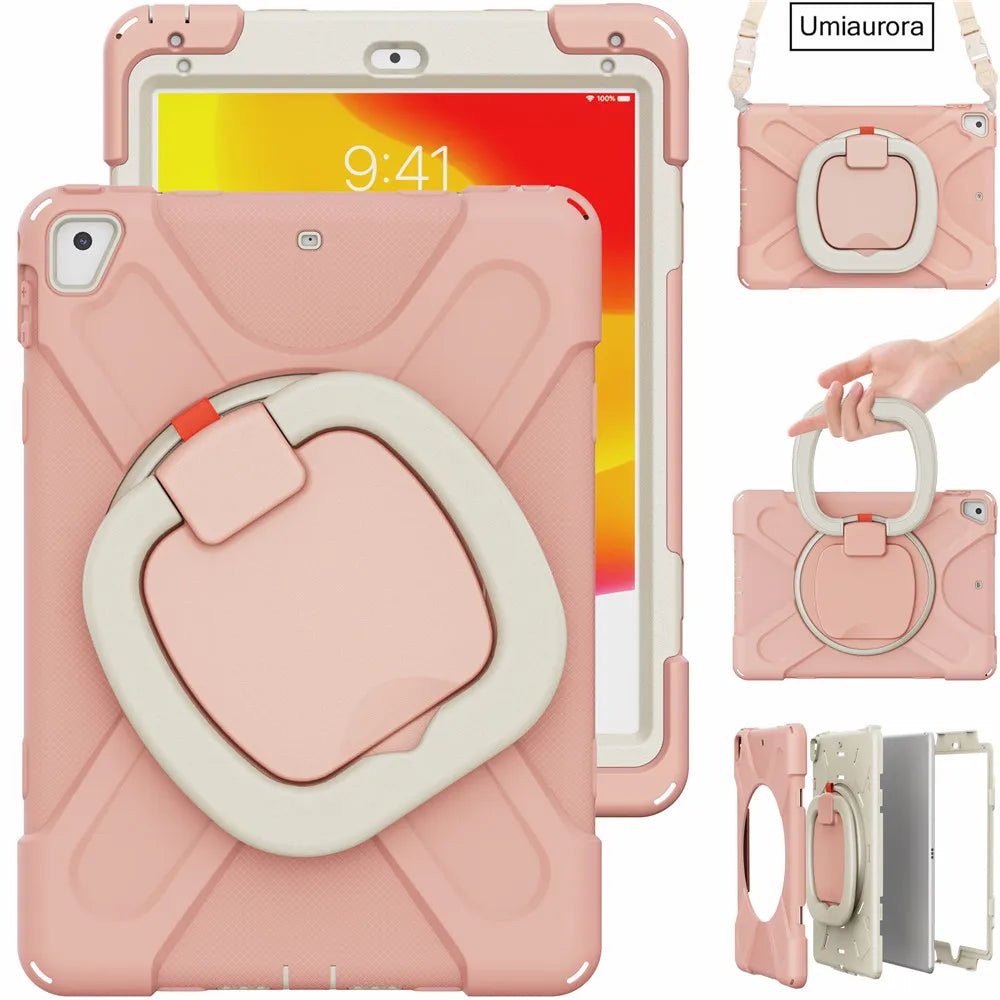 For IPad 7th 8th 9th 10.2 10th Gen Air 2 3 4 5 10.9 Mini 6 9.7 Pro 11 12.9 2022 Case Rotation Handle Stand Kids Shockproof Cover