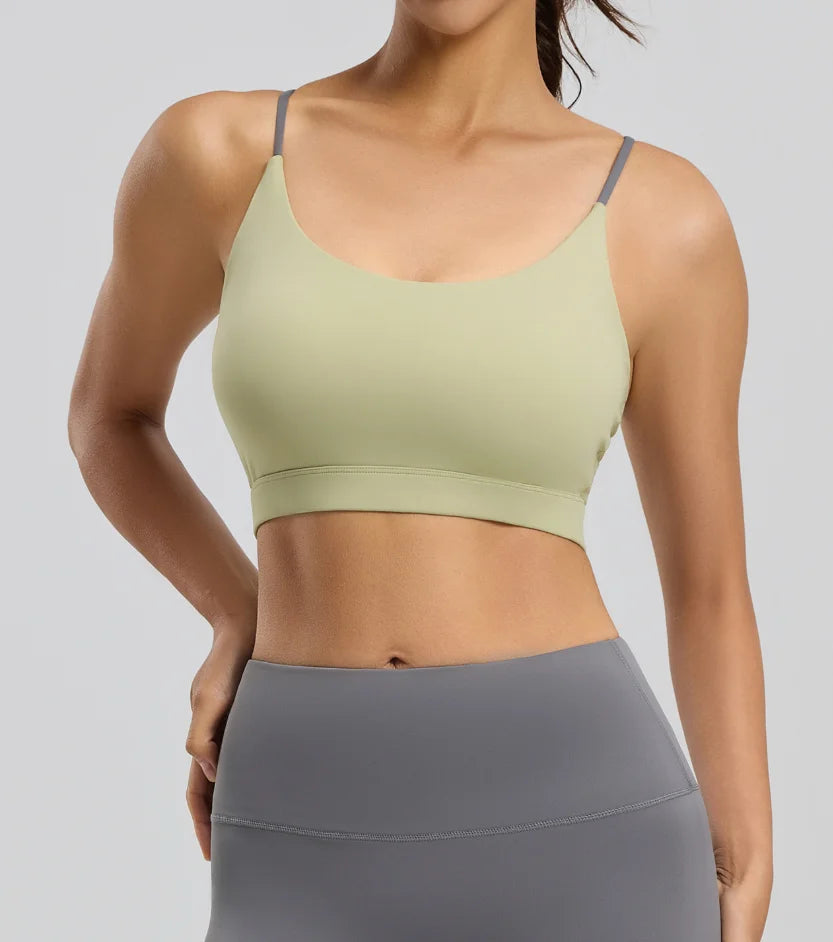 Six-string Cross Back Sports Bra for Women-summer  Thin Style Spandex/Polyester UV protection Suitable for Yoga Fitness