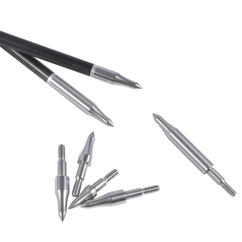 12pcs Archery Target Arrowhead 75/100/125/150/200/250/300grain Stainless Steel Aiming Arrow Tips with O Ring Hunting Accessories