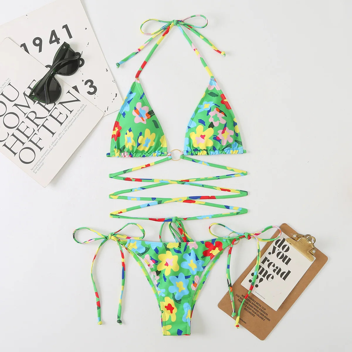 Free Shipping Strapless Bandeau Swimsuits Colorful Camo Pattern Chicas En Bikini Guapas Hot Super Micro Bikini Logos