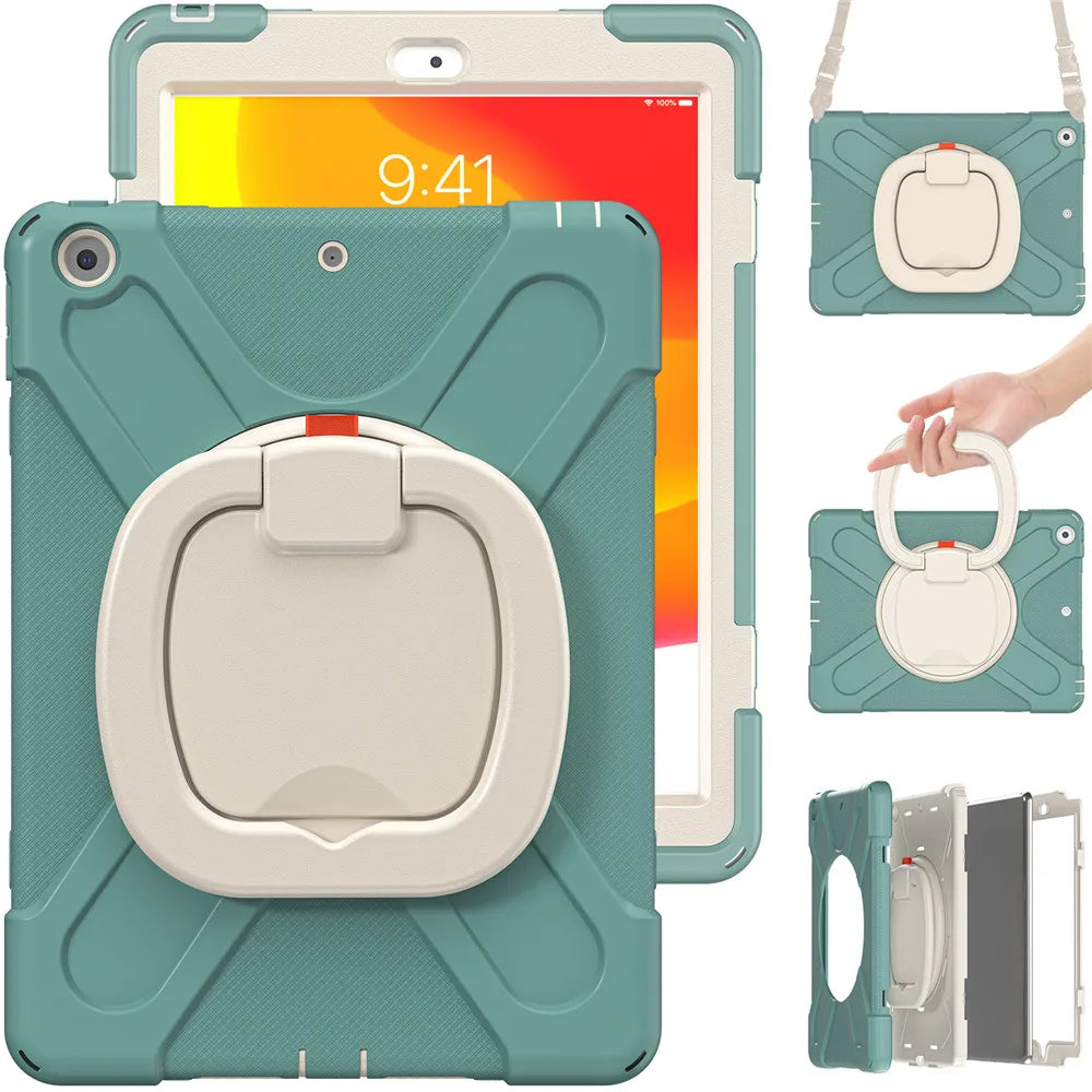 For IPad 7th 8th 9th 10.2 10th Gen Air 2 3 4 5 10.9 Mini 6 9.7 Pro 11 12.9 2022 Case Rotation Handle Stand Kids Shockproof Cover
