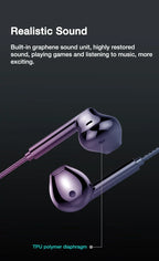 EARDECO Headphone Headset with Mic Wired Headphones Heavy Bass In Ear Stereo Wired Earphone Earbuds Wire Game Phone Earphones