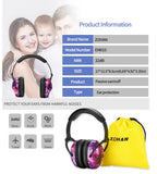 ZOHAN Ear Protector Passive Earmuffs NRR22DB Anti-noise Reduction hip-hop Safety Ear Muffs for kid girls boys