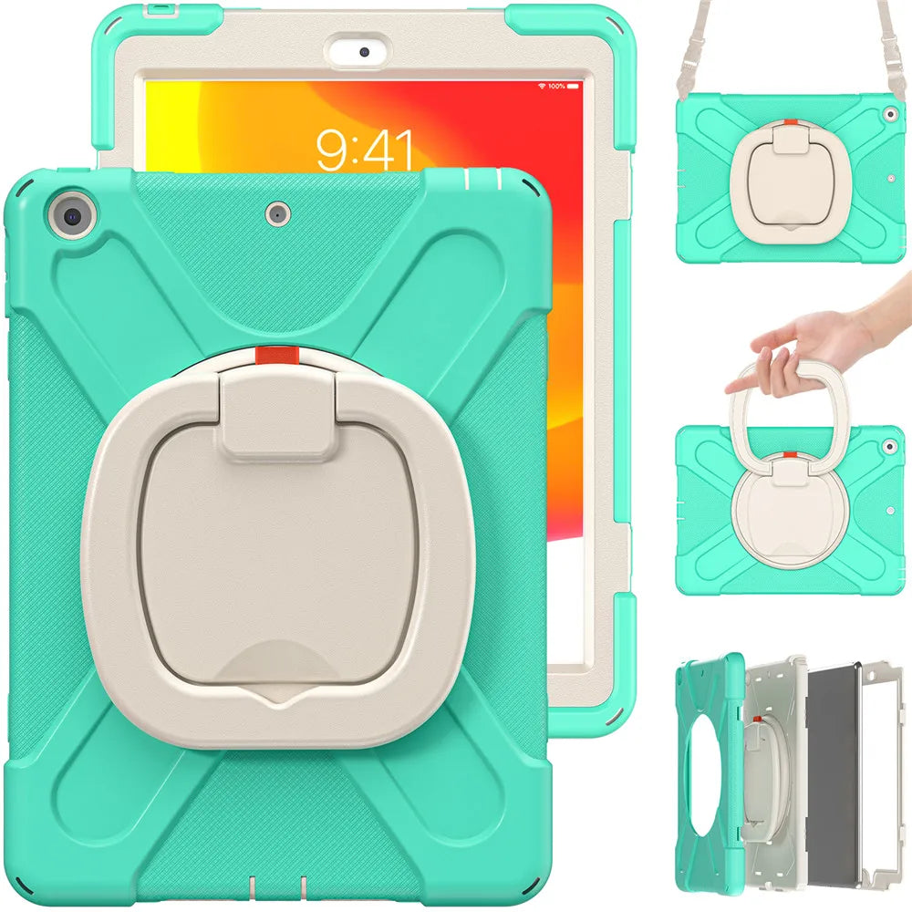 For IPad 7th 8th 9th 10.2 10th Gen Air 2 3 4 5 10.9 Mini 6 9.7 Pro 11 12.9 2022 Case Rotation Handle Stand Kids Shockproof Cover