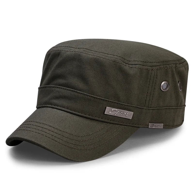 Spring Big Head Man Large Size Army Flat Cap Men Summer Cotton Plus Size Mesh Military Hat 55-60cm 60-65cm Main image