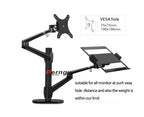 OL-3L aluminum silver Ergonomics 10"-17" desk laptop stand 32" monitor desktop bracket computer mount full motion column bar