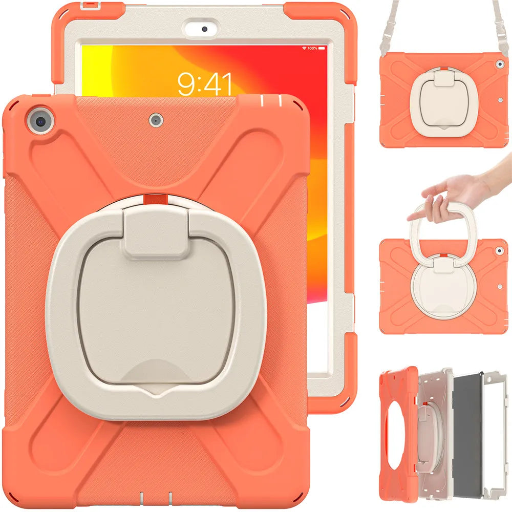 For IPad 7th 8th 9th 10.2 10th Gen Air 2 3 4 5 10.9 Mini 6 9.7 Pro 11 12.9 2022 Case Rotation Handle Stand Kids Shockproof Cover