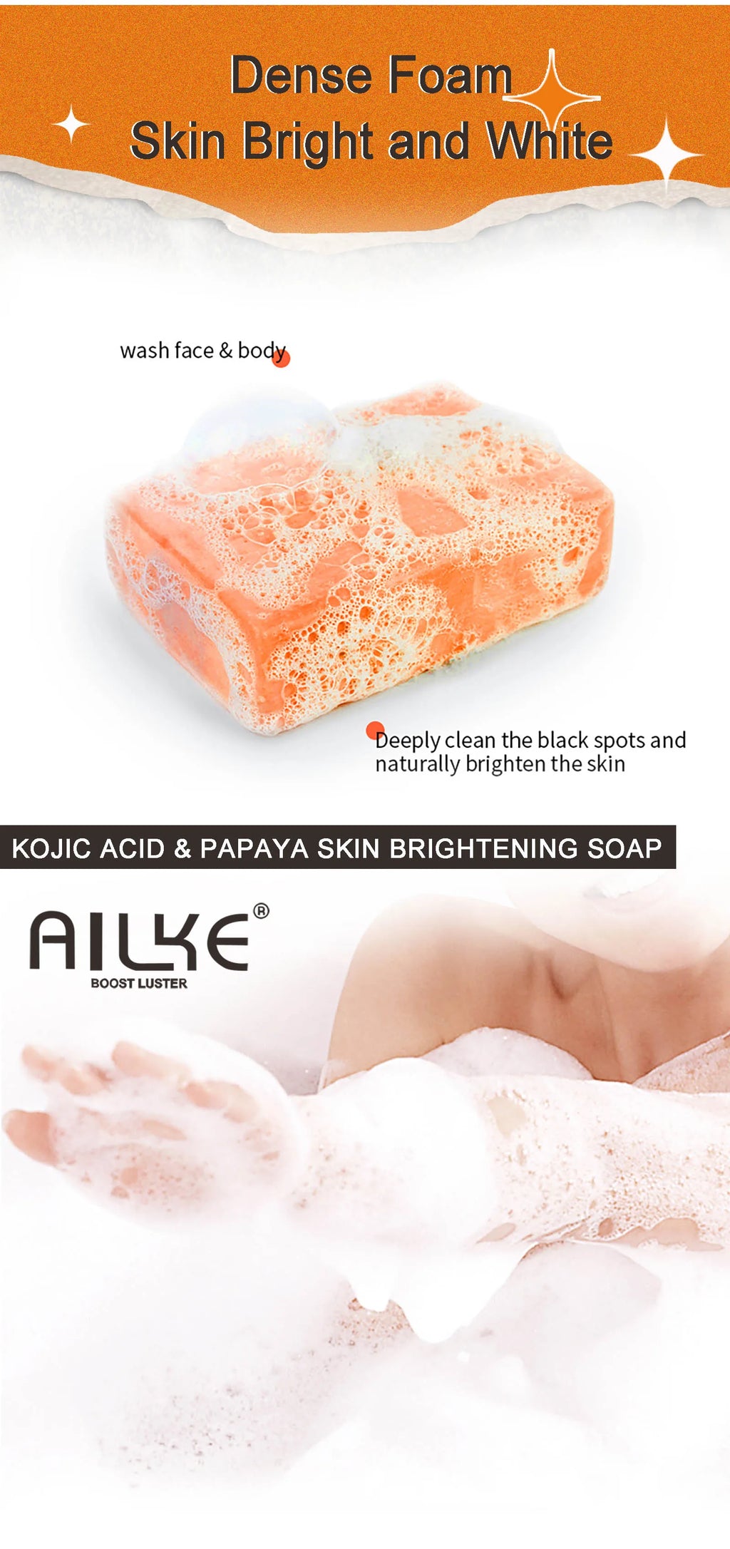 AILKE Multi Vitamin Whitening Body Lotion With Vitamins A,E,B3,B5, Increase Skin Radiance, Even Skin Tone, Moisturizer Cream