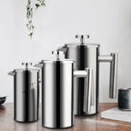 1.5L Coffee Maker French Press Stainless Steel Espresso Coffee Machine French Press Double-Wall Insulated Coffee Tea Maker Pot