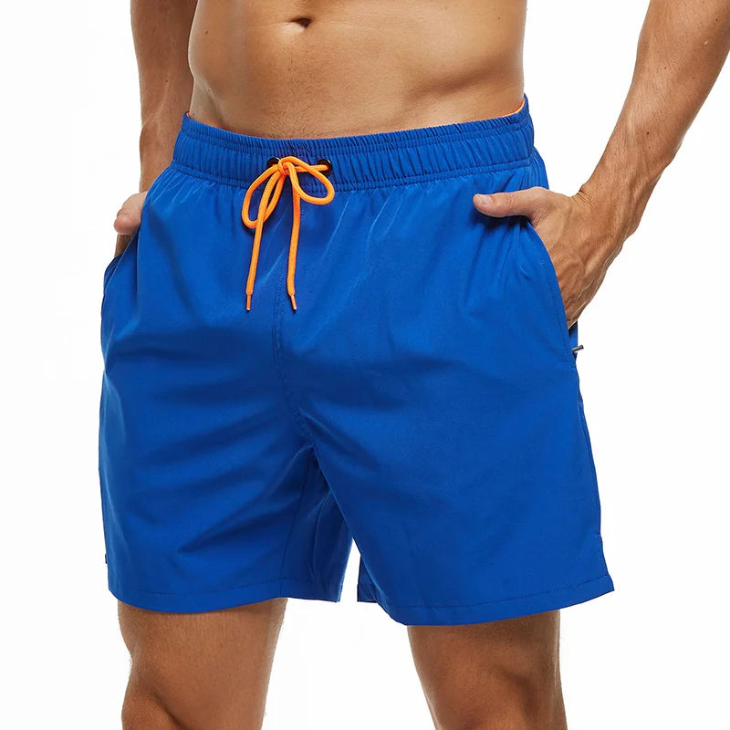 Escatch 2026 Summer Man Swimwear Solid Multicolor Polyester Mesh Liner Side Zipper Pocket Maillot De Bain Homme Sport Shorts