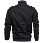 MAGCOMSEN Men's Fleece Jackets Windbreaker Coats Fall Winter Thermal Bomber Jackets Multi-pockets Stand Collar Motorcycle Jacket