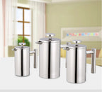 1.5L Coffee Maker French Press Stainless Steel Espresso Coffee Machine French Press Double-Wall Insulated Coffee Tea Maker Pot