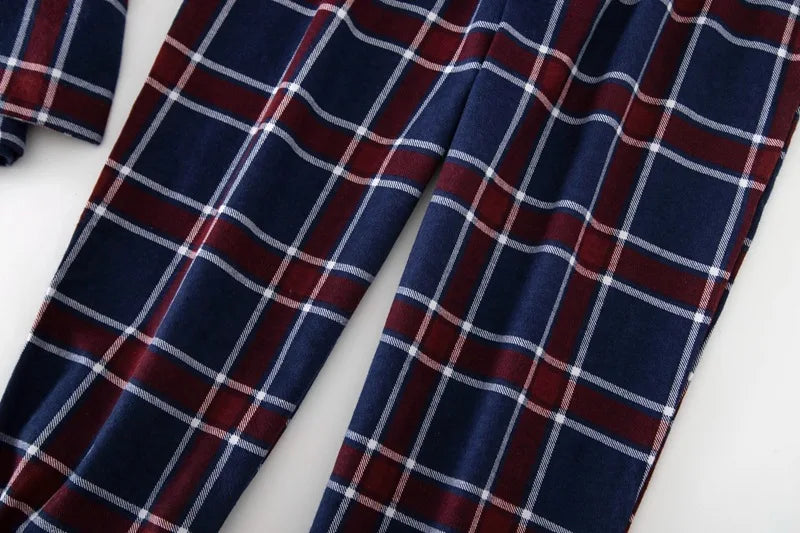 Men's Home Suits Long-sleeved Trousers Suits for Autumn and Winter Pijamas for Men Flannel Plaid Design Pajamas for Men