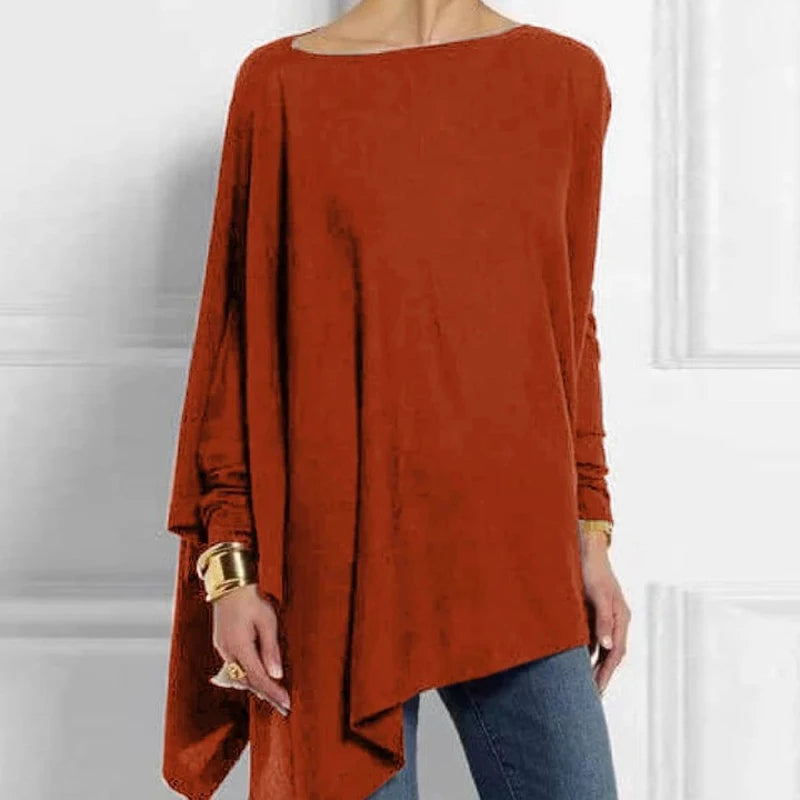 Cotton Irregular Women Blouses Shirt 2022 Autumn Female Solid Pullover Tops Casual O Neck Long Sleeve Blouse Ladies Tunic Blusas