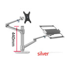 OL-3L aluminum silver Ergonomics 10"-17" desk laptop stand 32" monitor desktop bracket computer mount full motion column bar