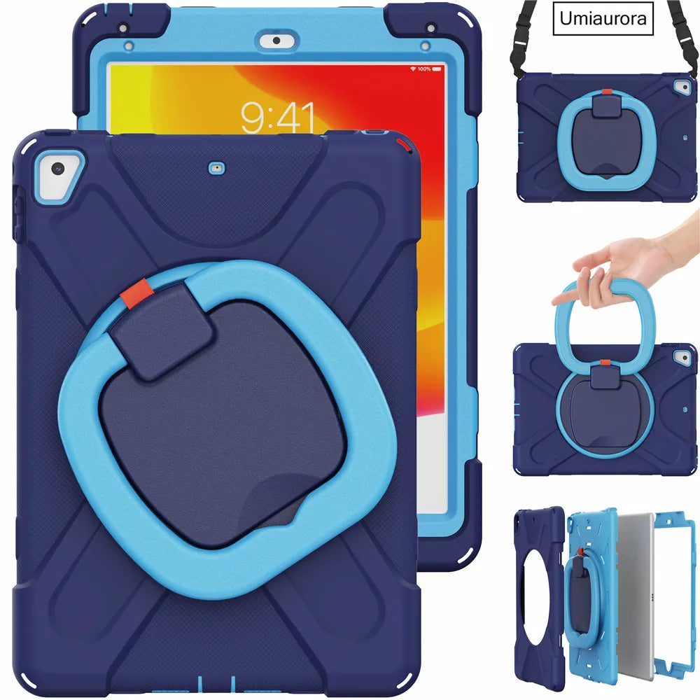 For IPad 7th 8th 9th 10.2 10th Gen Air 2 3 4 5 10.9 Mini 6 9.7 Pro 11 12.9 2022 Case Rotation Handle Stand Kids Shockproof Cover