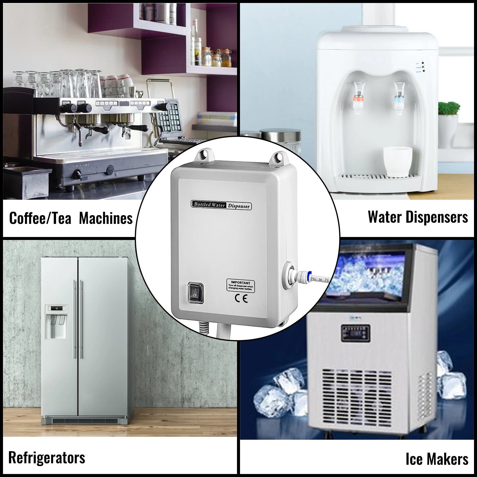 SucceBuy Bottled Water Dispensing Pump w/PE Pipe 1 Gal/MIN 40 PSI for Coffee Tea Machine Water Dispenser Refrigerator Ice Maker Secondary image