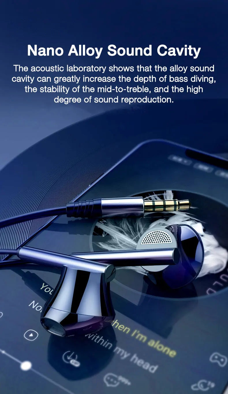 EARDECO 8 Cores Wired Headphones Earphones Bass In-ear Headphone with Mic Earphone Earbuds Mobile Phone Headset Dynamic Stereo