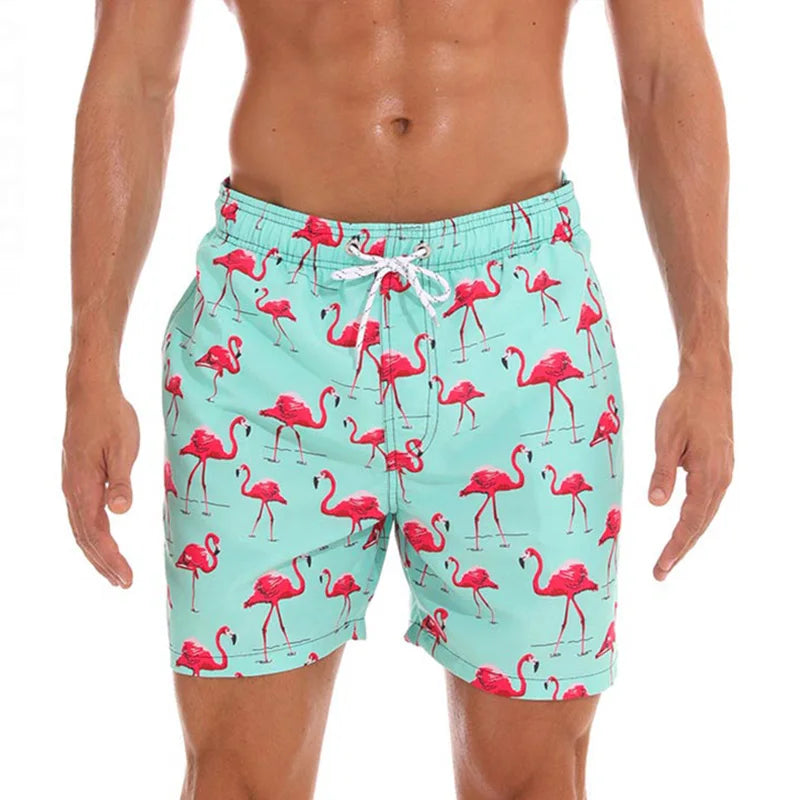 DATIFER Men's Sports Short Beachwear New Style Polyester Printing Fitness Beach Pants Surfing Swimming Trunks Bathing Swimwear
