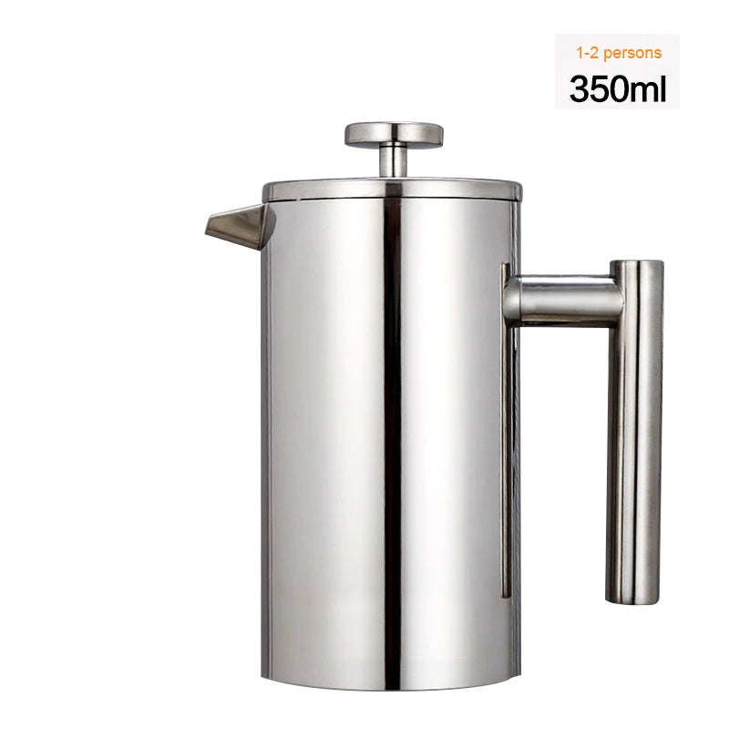 1.5L Coffee Maker French Press Stainless Steel Espresso Coffee Machine French Press Double-Wall Insulated Coffee Tea Maker Pot