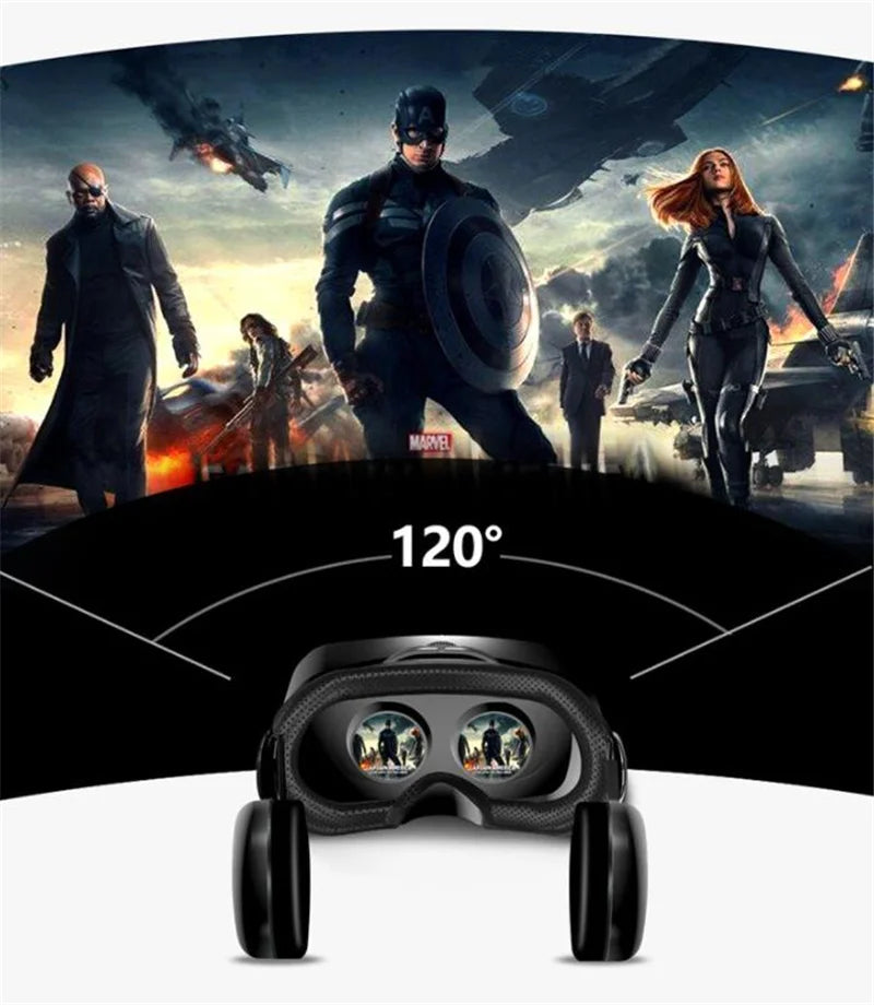 Virtual Reality VR Glasses IMAX Huge Screen HD 3D Glasses Google Cardboard Box VR Headset Helmet for 5-7" Phone,Support Gamepad