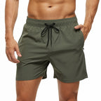 Escatch 2026 Summer Man Swimwear Solid Multicolor Polyester Mesh Liner Side Zipper Pocket Maillot De Bain Homme Sport Shorts