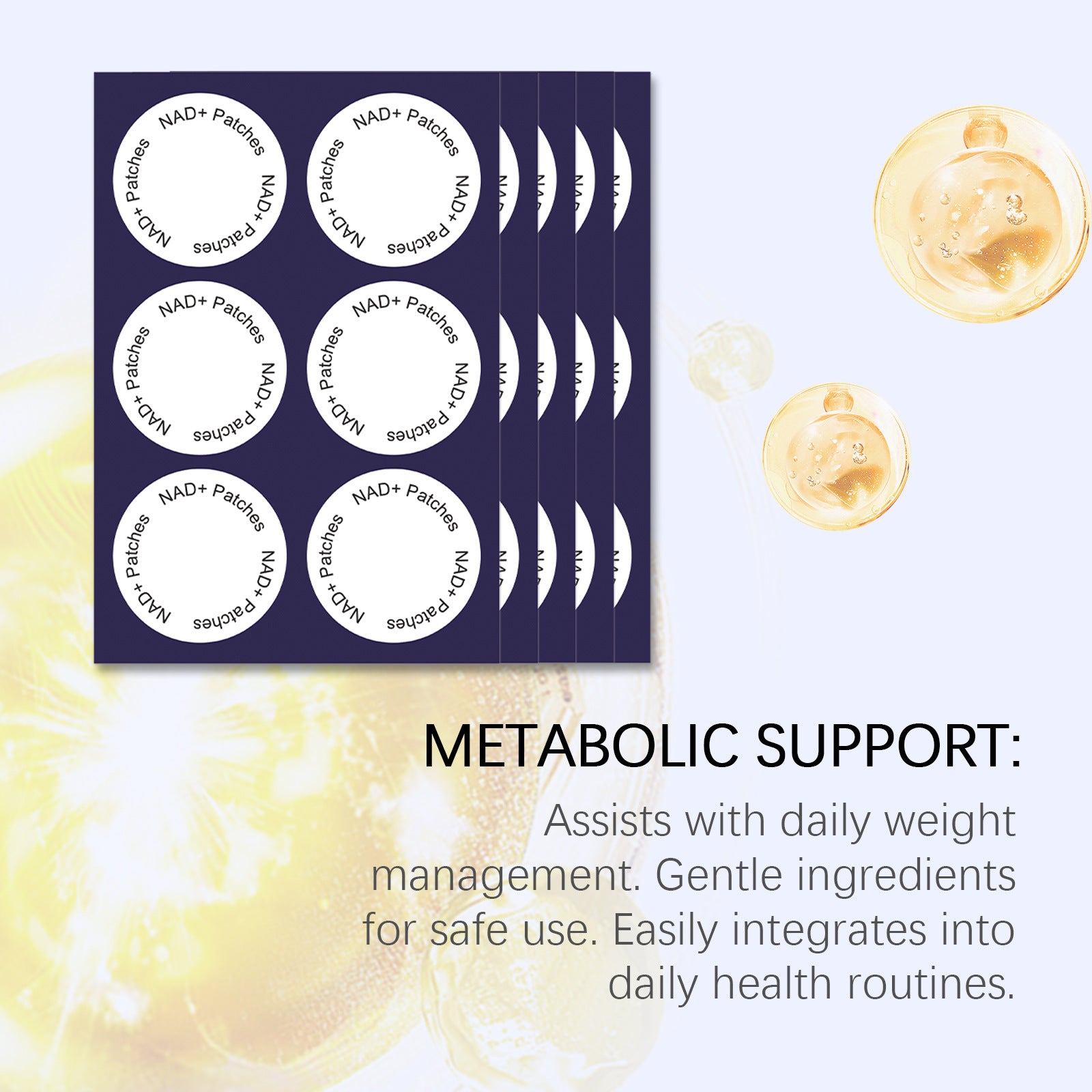Liposomal Nad Patches Transdermal Absorption Enhance Cellular Energy Regulate Metabolism Weight Management Healthy Aging Patches
