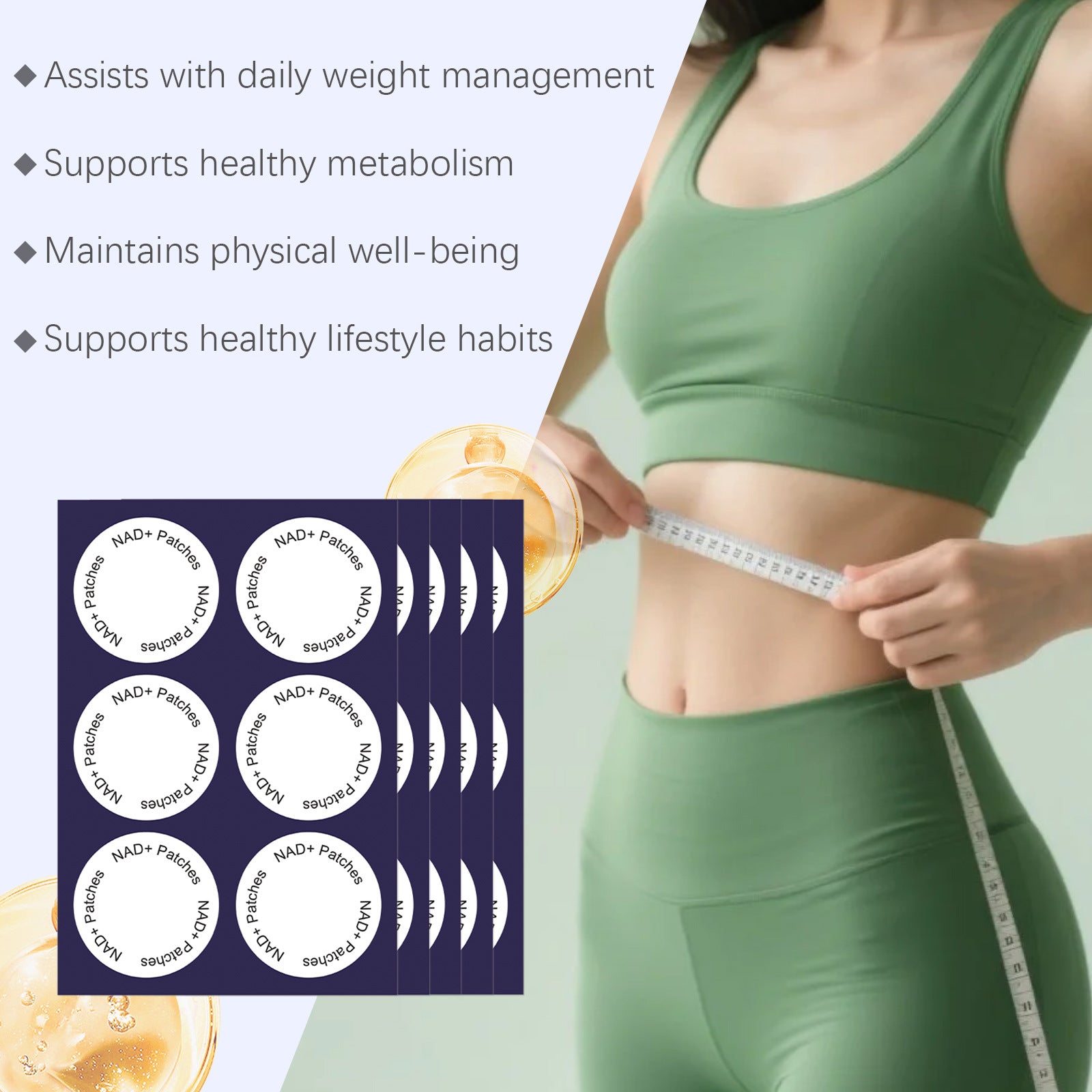 Liposomal Nad Patches Transdermal Absorption Enhance Cellular Energy Regulate Metabolism Weight Management Healthy Aging Patches