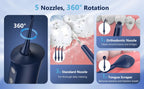Sejoy Electric Water Flossers Oral Irrigator Rechargeable Portable Dental 5 Modes Water Tank Teeth 300ML Waterproof Cleaner