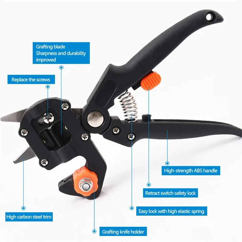 Multi-functional Garden Trimmer Pruning Seedlings Grafting Scissors Fruit Tree Grafting Machine Portable Gardening Tools
