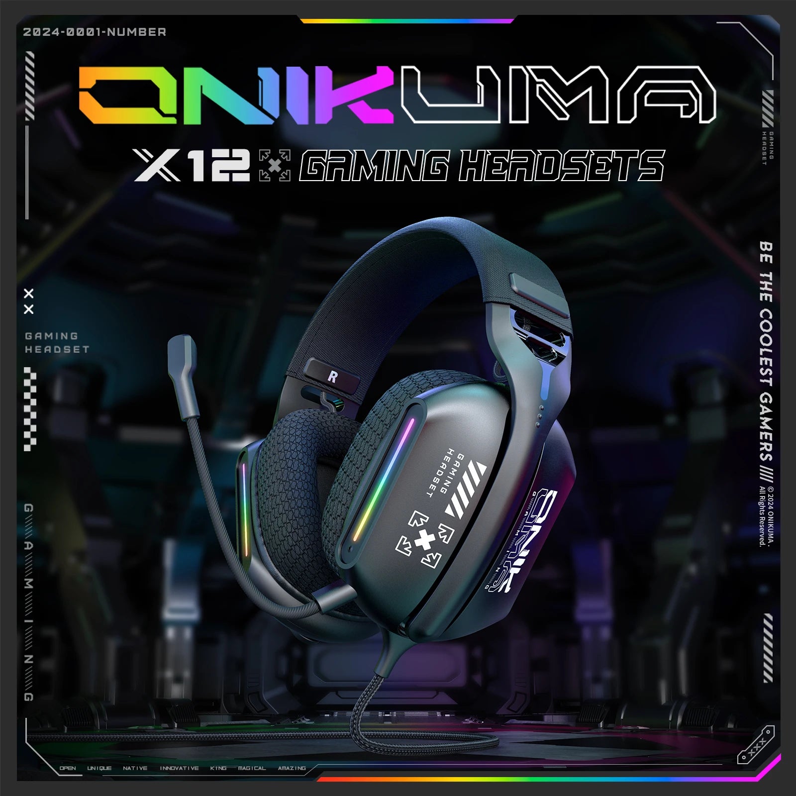 ONIKUMA X12 Noise Cancelling Headphone Wired Game Headset Music Earphones 3.5MM Suitable For Computer Laptop With Microphone Main image